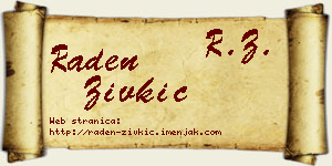 Raden Živkić vizit kartica